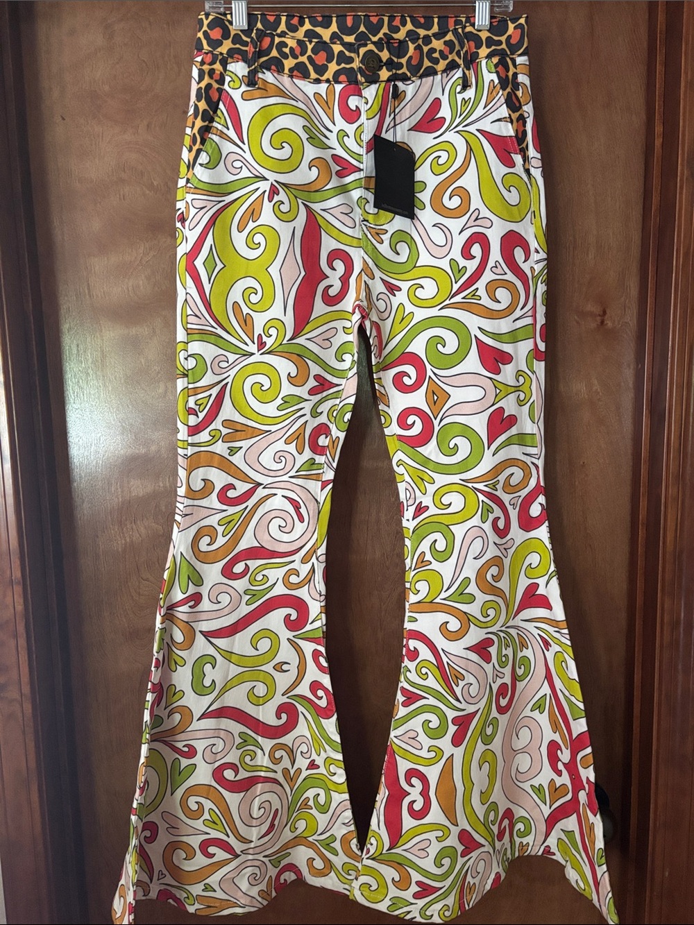 Vibrant Bell BottomCountry Swirl Print Flared Pants